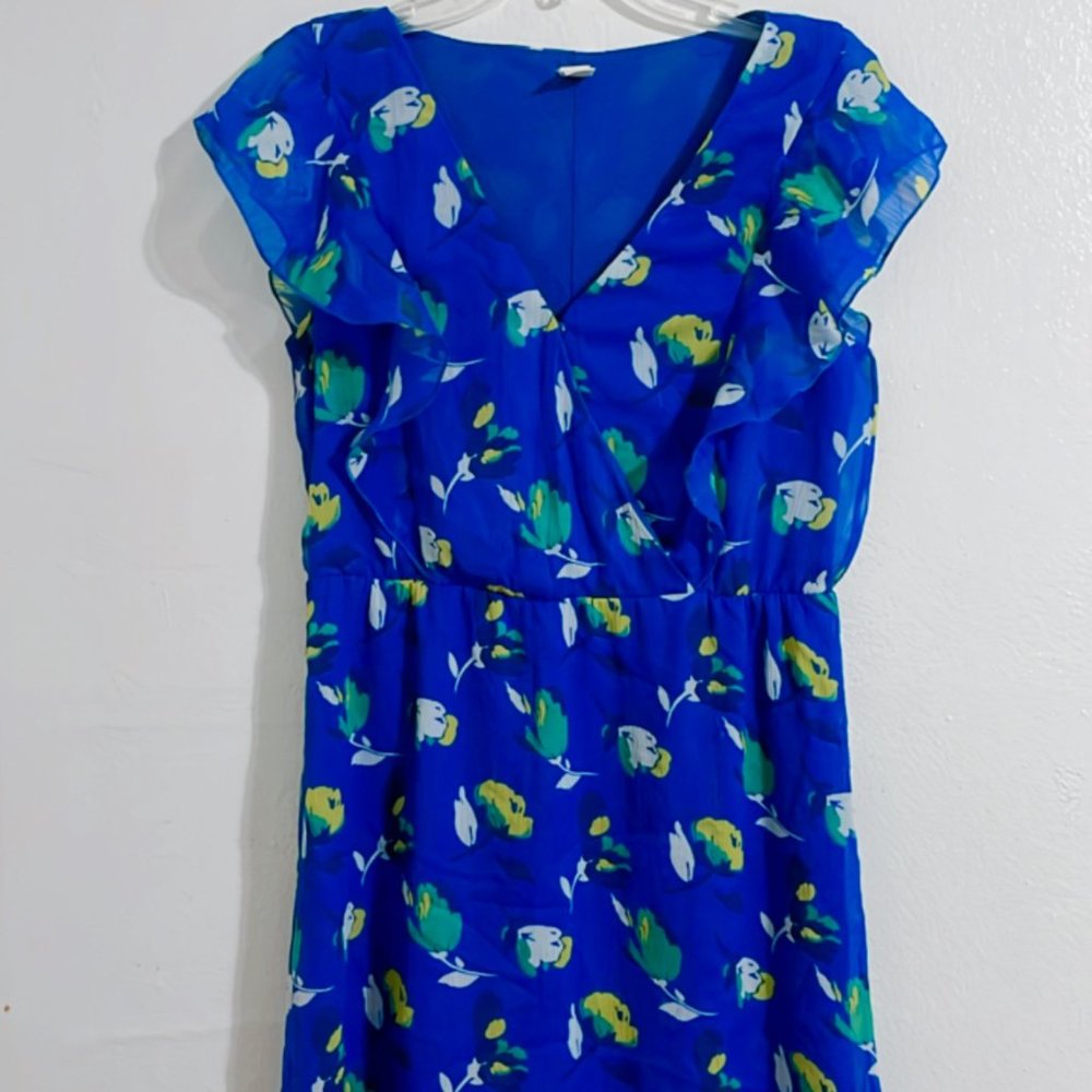 Blue Green Floral Dress